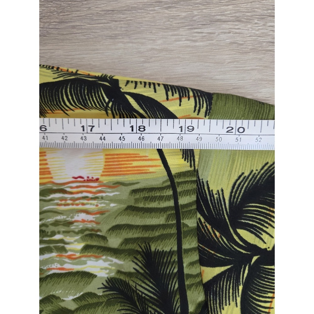 King Kameha Green Hawaiin Shirt Island Palm Trees Ocean XL - Picture 6 of 8